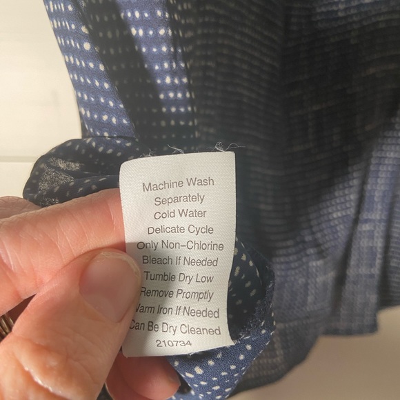 Navy dotted peplum tank blouse -size 8 - Picture 12 of 13